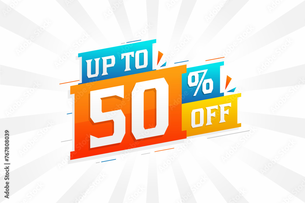 Φωτογραφία Sale of advertising campaign up to 50 Percent off promotional design