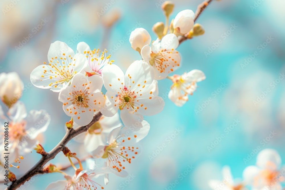 Floral spring abstract background with blossoming branches Floral spring abstract background with blossoming branches