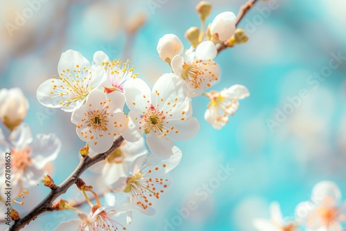 Floral spring abstract background with blossoming branches