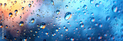 Close-up of raindrops on a windowpane  symbolizing introspection and contemplation