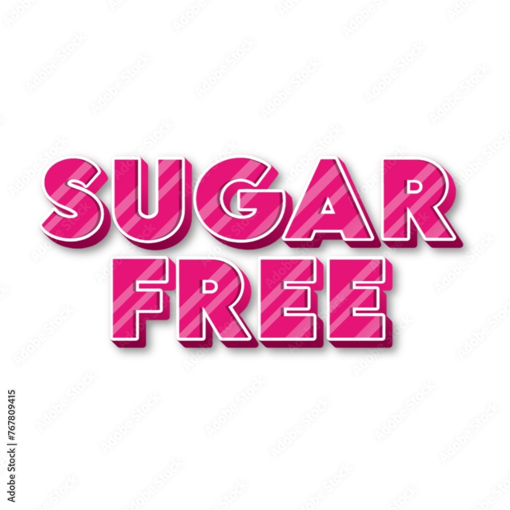 3D Sugar free text poster art 3D Sugar free text poster art