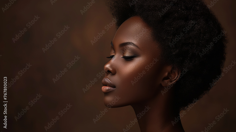 a photograph of a beautiful black african american female woman portrait view profile photo stylish beauty hair and makeup glamorous elegance woman studio shot a photograph of a beautiful black african american female woman portrait view profile photo stylish beauty hair and makeup glamorous elegance woman studio shot