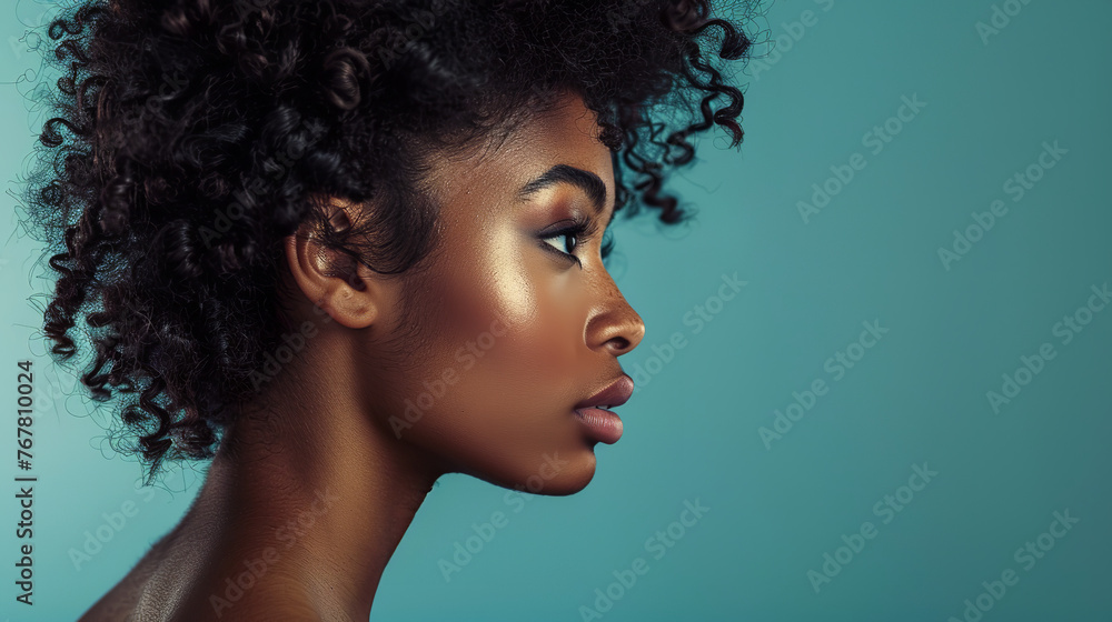 a photograph of a beautiful black african american female woman portrait view profile photo stylish beauty hair and makeup glamorous elegance woman studio shot a photograph of a beautiful black african american female woman portrait view profile photo stylish beauty hair and makeup glamorous elegance woman studio shot