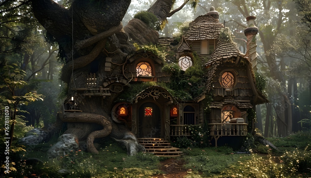 Fantasy house in a wood Fantasy house in a wood