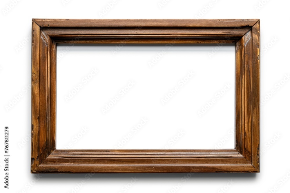 Old wooden picture frame isolated on white background Old wooden picture frame isolated on white background