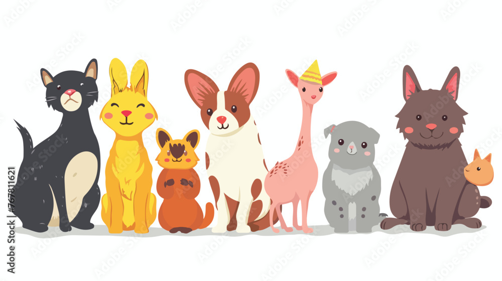 Animal Series to wait for the cuisine Flat vector 