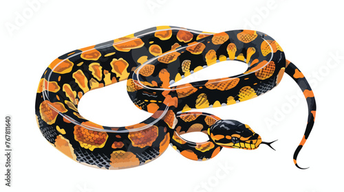 Animal snake art Flat vector isolated on white background