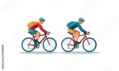 riding bicycle vector flat minimalistic isolated illustration