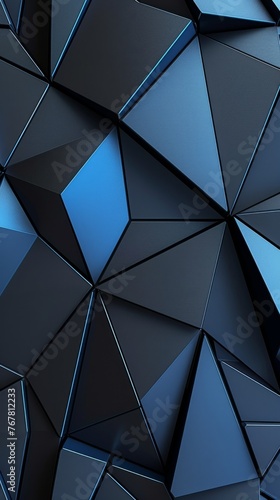 A sophisticated, premium texture complements sleek black and blue digital background with vibrant contrast and futuristic polygons.