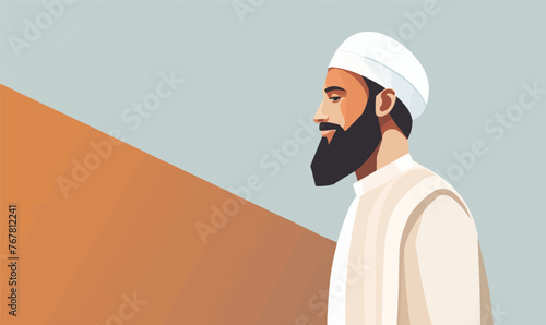 islamic man vector flat minimalistic isolated vector style illustration