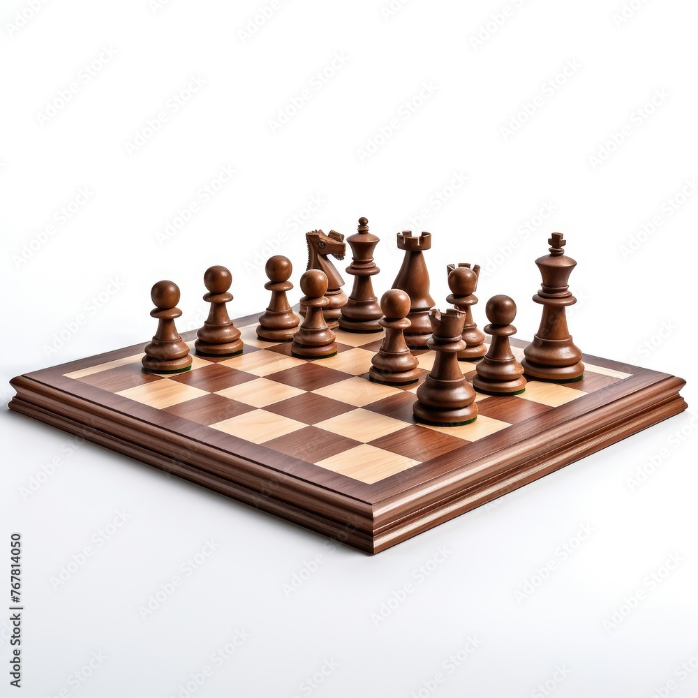 Photo of chess board isolated on white background Photo of chess board isolated on white background