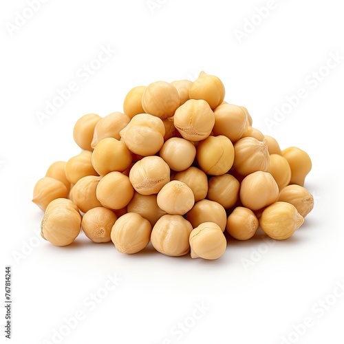 Photo of chick peas isolated on white background
