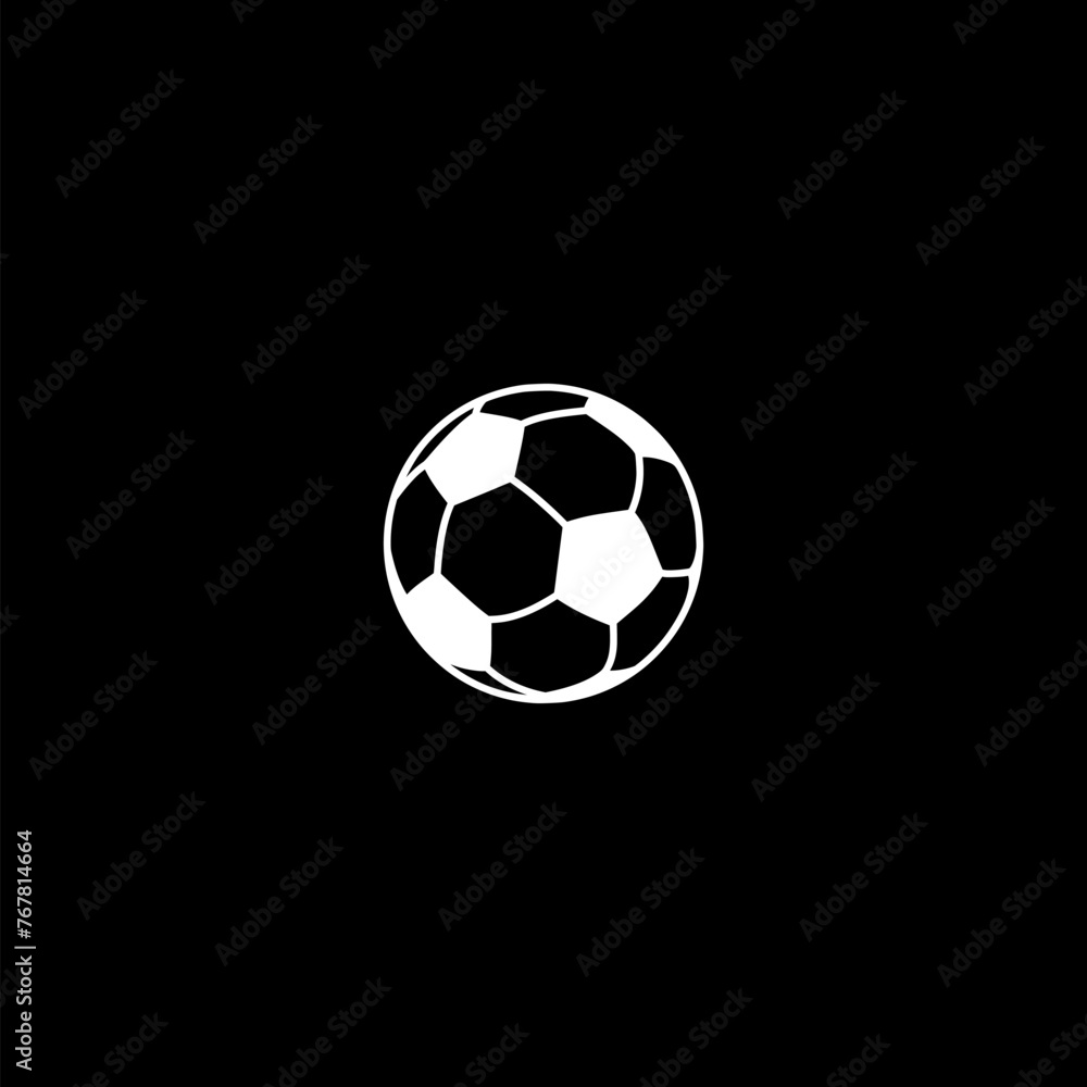 Fototapeta premium Soccer ball symbol isolated on black background