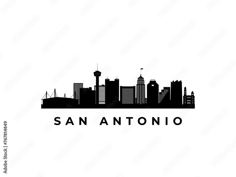 Vector San Antonio skyline. Travel San Antonio famous landmarks. Business and tourism concept for presentation, banner, web site.