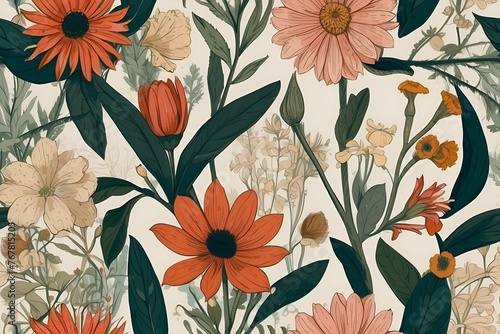 seamless pattern with flowers