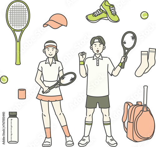 illustration of a person dressed in a tennis outfit © 정의 장