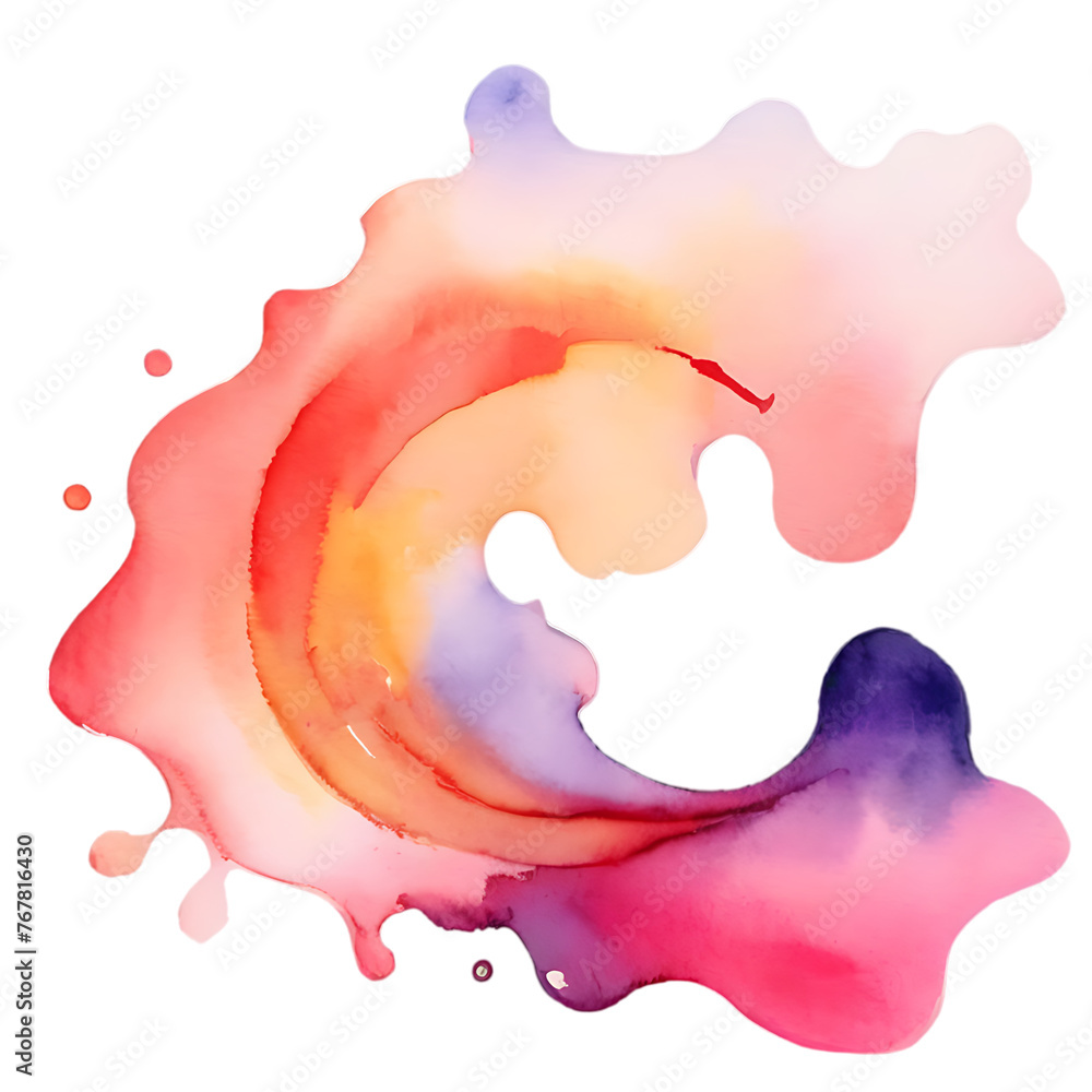 a multicolored gradient watercolor spot on a transparent background. for text, logo