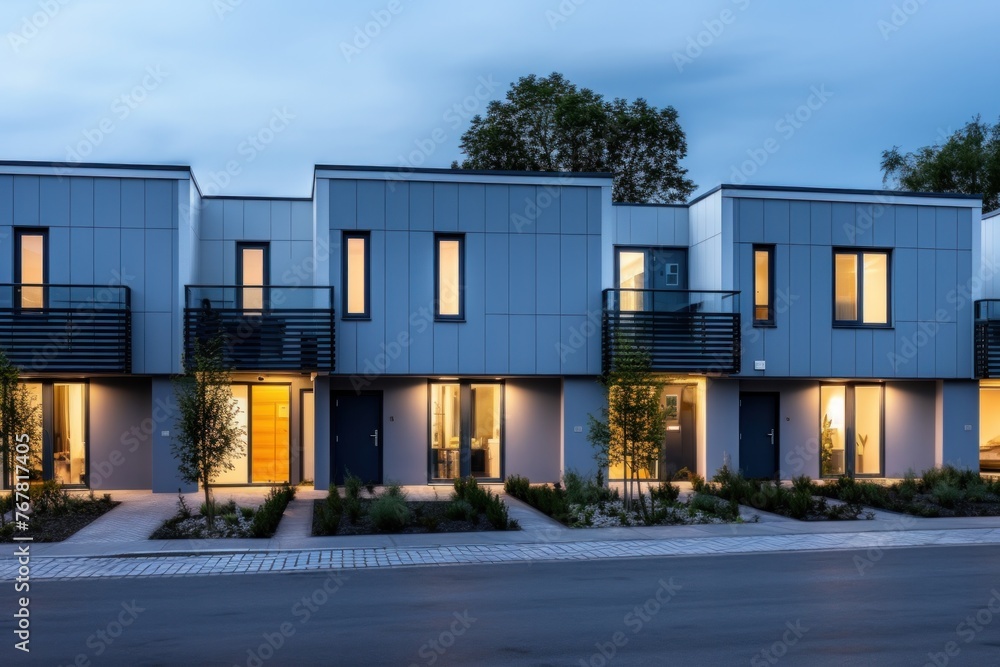 Obraz premium Modern modular private townhouses.
