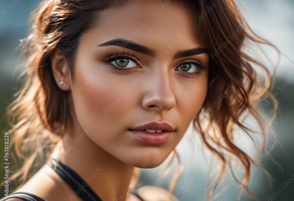 Fototapeta premium A Portrait Of Breathtakingly Gorgeous, Exotic, Beautiful Woman. 