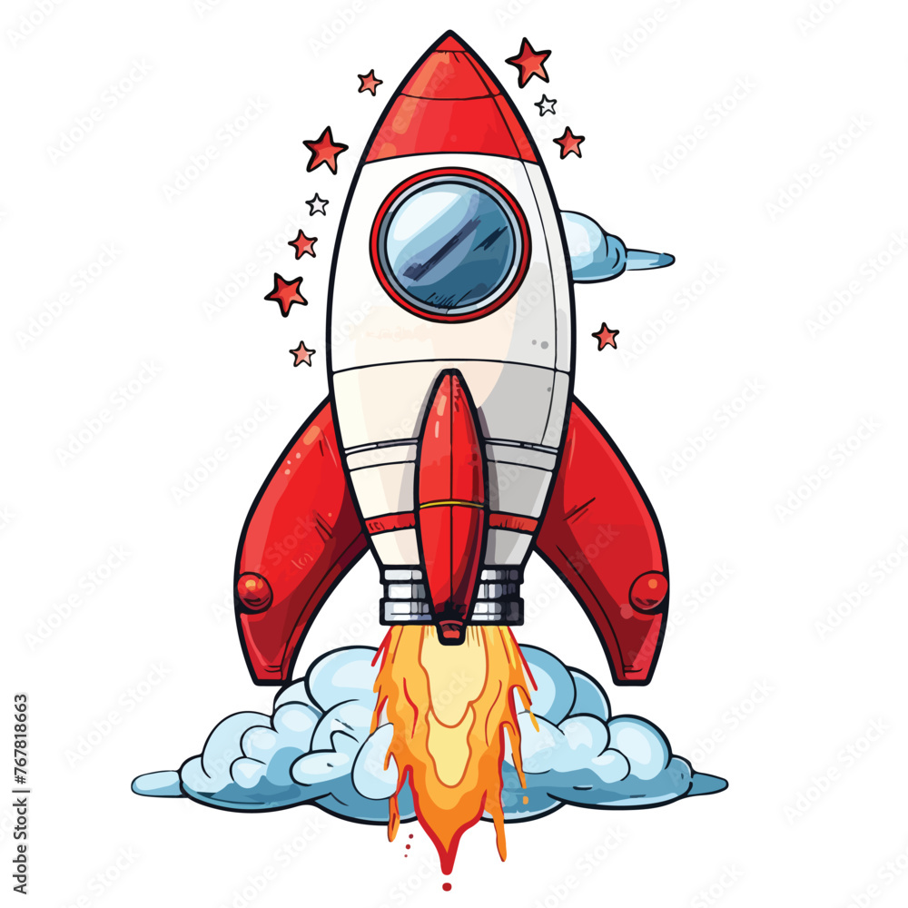 Rocket flying icon image cartoon vector illustratio