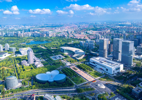 Photography Urban environment of Century Plaza, Pudong New Area, Shanghai, China