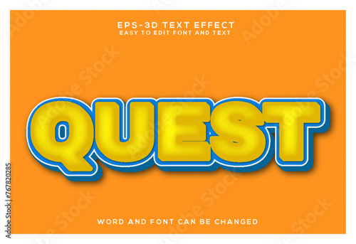 Quest word 3d text effect