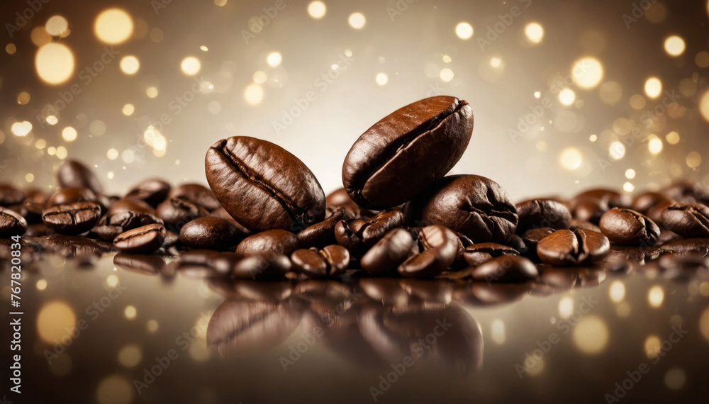 Roasted coffee bean on white background close up Roasted coffee bean on white background close up
