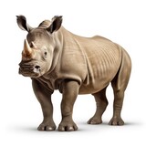 Photo of rhinoceros isolated on white background