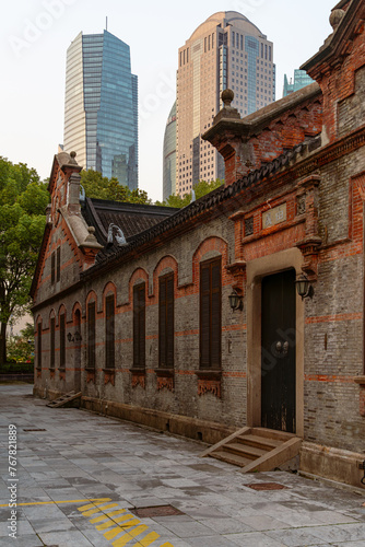 Modern buildings and Ancient Architecture in Shanghai, China
