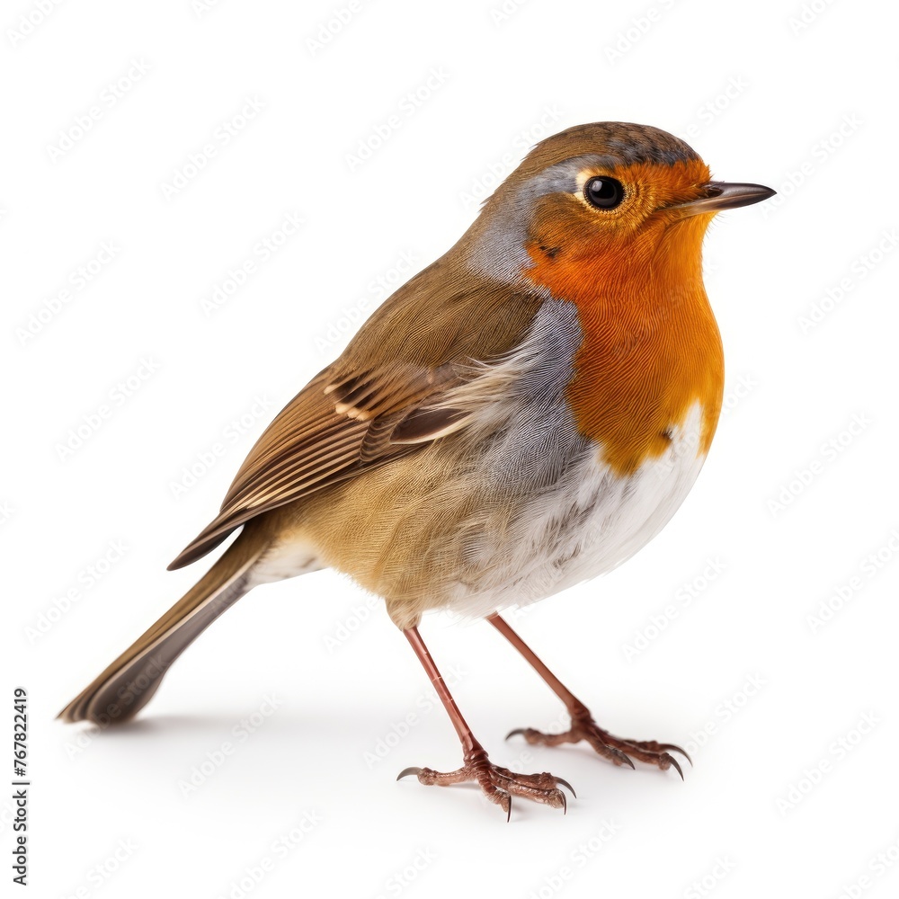 Photo of robin European isolated on white background Photo of robin European isolated on white background