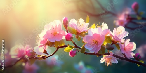 spring blossoming of trees and flowers