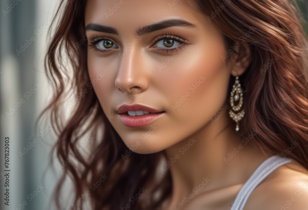 A Portrait Of Breathtakingly Gorgeous, Exotic, Beautiful Woman.
A Portrait Of Breathtakingly Gorgeous, Exotic, Beautiful Woman.