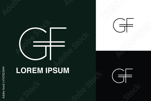 Alphabet Letters GF, FG, Initials Logo Monogram	