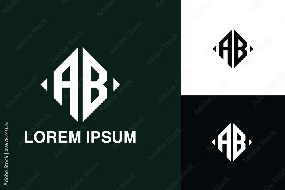 AB, BA, A, B, Abstract Letters Logo monogram AB, BA, A, B, Abstract Letters Logo monogram