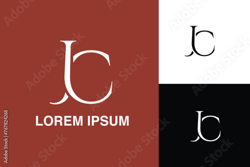 JC, CJ, J, C, Abstract Letters Logo Monogram	