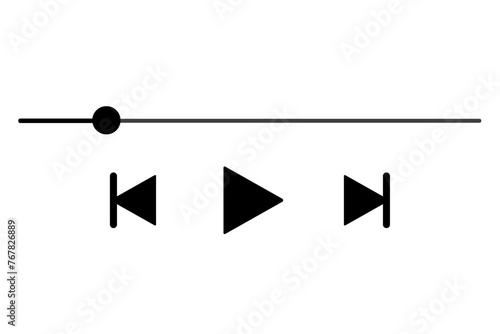 Media music video player interface icon isolated on white and transparent background. multimedia pause black icon flat style vector illustration photo