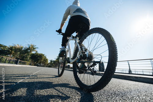 Riding bike on the coast path