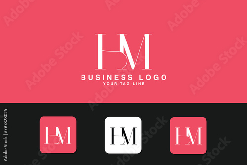 HM, MH, Abstract Letters Logo monogram