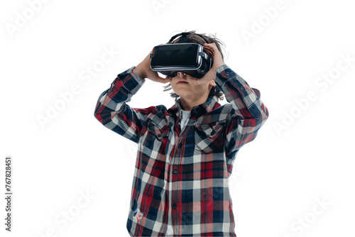 person with virtual goggless