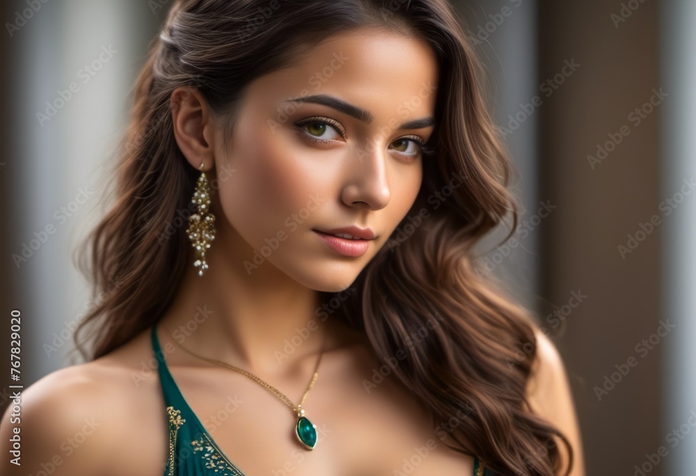 A Portrait Of Breathtakingly Gorgeous, Exotic, Beautiful Woman.
A Portrait Of Breathtakingly Gorgeous, Exotic, Beautiful Woman.