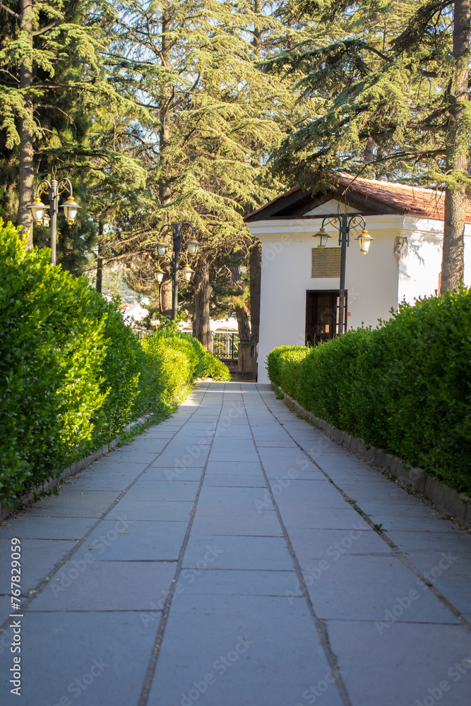 The road in the garden of ertugrul gazi mausoleum