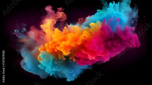 Illustration of a abstract colorful happy Holi background © Robina