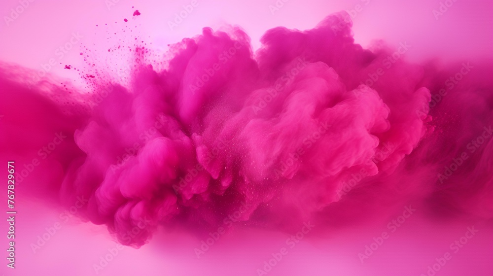Magenta powder explosion abstract background