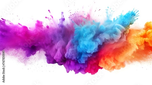 Multicolored explosion of rainbow Holi powder © Robina