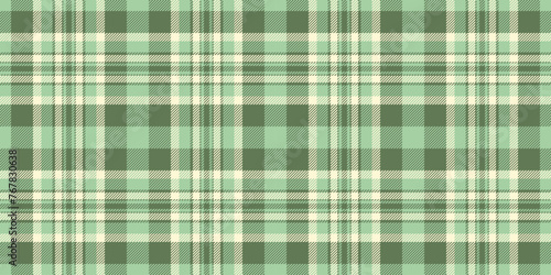 Tradition seamless textile texture, fold background fabric tartan. Softness check pattern vector plaid in green and light colors.