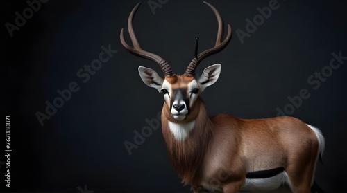 Аfrican wild black-tailed gazelle set. African antelope in different poses. Vector illustration isolated on white  geneative ai 