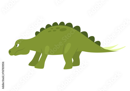 Cute stegosaurus dinosaur. Prehistoric animal  jungle reptiles group  jurassic world evolution cartoon vector illustration