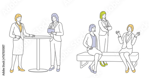 Business People Vector Illustration Set In Flat Design Style Isolated On A White Background. 