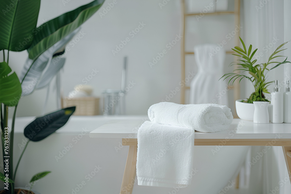Various bathroom objects on a white background with space for text Various bathroom objects on a white background with space for text
