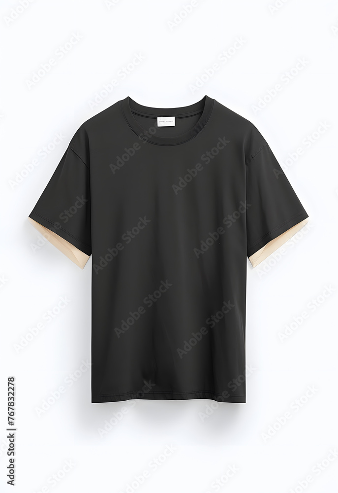 T-shirt in a black color mock up isolated on white background T-shirt in a black color mock up isolated on white background
